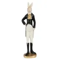 Figurka dekoracyjna 40x11cm zając beige black - 1