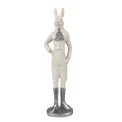 Decorative Figurine 40x11cm Rabbit White-Silver - 1
