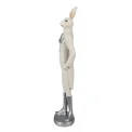 Decorative Figurine 40x11cm Rabbit White-Silver - 2