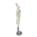 Decorative Figurine 40x11cm Rabbit White-Silver - 3