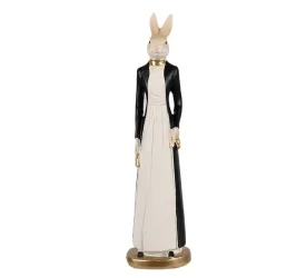Figurka dekoracyjna 20x5cm królik white-black