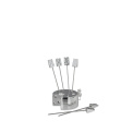 Set of 6 silver-plated cocktail picks with a mouse-shaped stand - 1