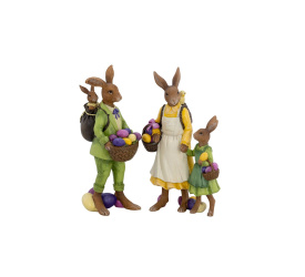 Zestaw figurek dekoracyjnych rodzina królików