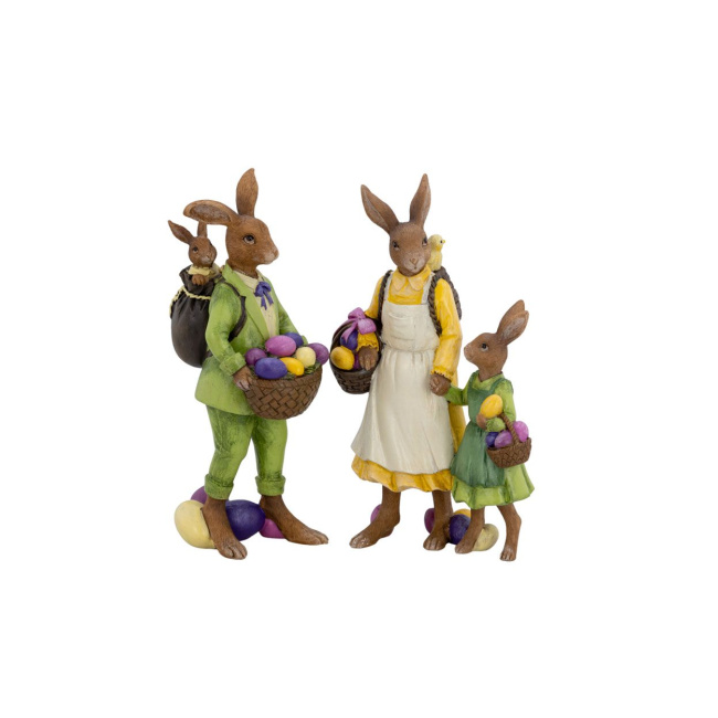 decorative figurine set rabbit family