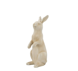 Figurka dekoracyjna 33x16,8x11,8cm królik stojący kremowy