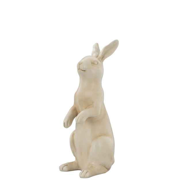 Figurka dekoracyjna 33x16,8x11,8cm królik stojący kremowy - 1