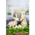 Figurka dekoracyjna 26,7x25,7x11,8cm królik siedzący kremowy - 2