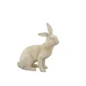 Figurka dekoracyjna 26,7x25,7x11,8cm królik siedzący kremowy - 2