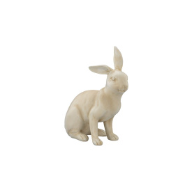 Figurka dekoracyjna 26,7x25,7x11,8cm królik siedzący kremowy