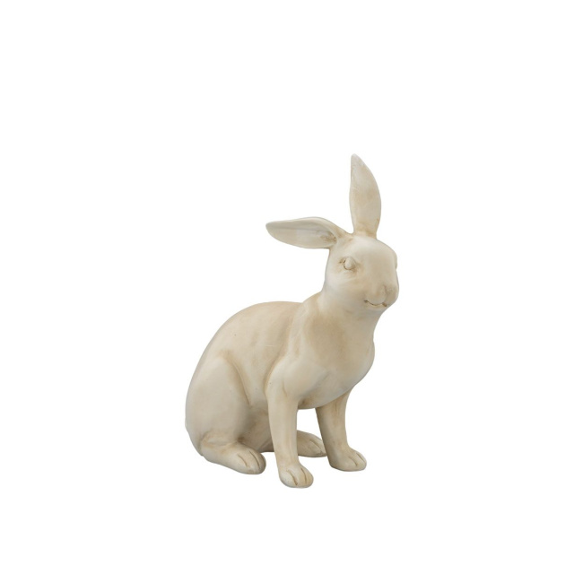 Figurka dekoracyjna 26,7x25,7x11,8cm królik siedzący kremowy - 1
