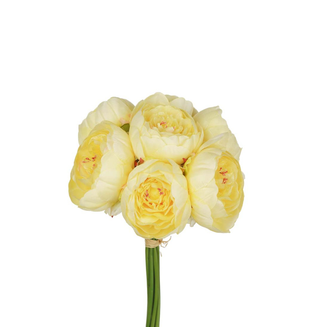Peony Bouquet 30cm Yellow - 1