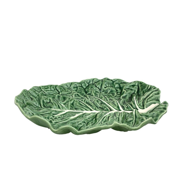 Talerz Cabbage 37x33x6cm do serwowania green liść kapusty