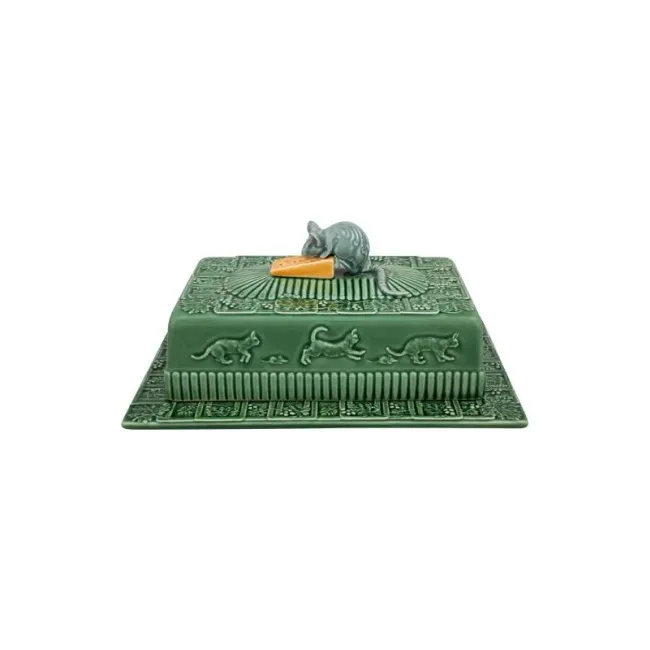 Pojemnik Cheese 30,5x22,5x12,5cm do przechowywania sera myszka green-yellow - 1