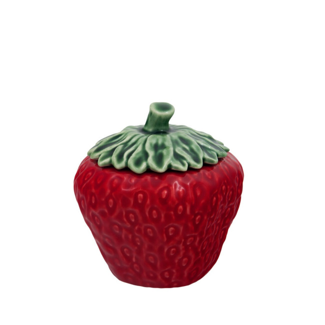 sugar bowl Strawberries 450ml 11,5x10cm green-red