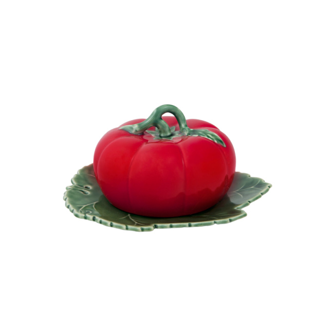 butter dish Tomato 20x18x4,5cm green-red