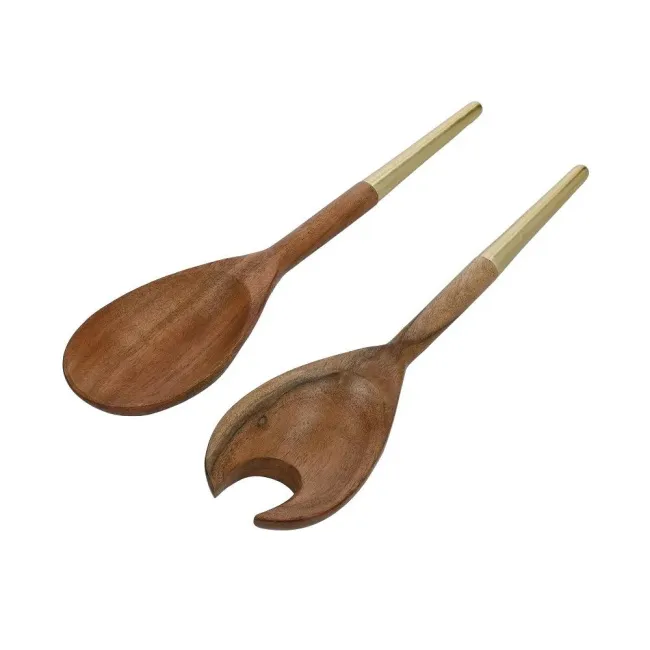 Komplet 2 łyżek sałatkowych 31cm akacjowych - 1
