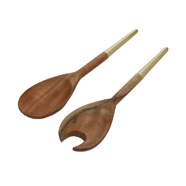 Set of 2 Acacia Salad Spoons 31cm - 1