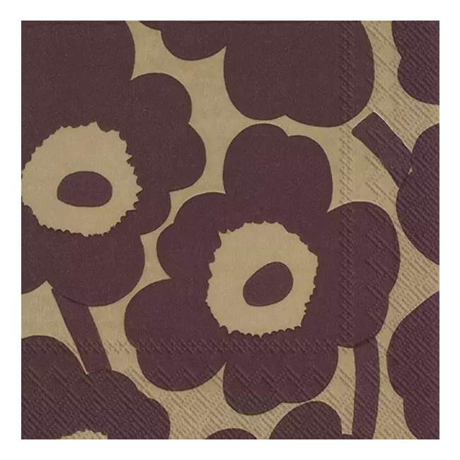 Napkins 25x25cm Unikko Linen Bordeaux 20pcs