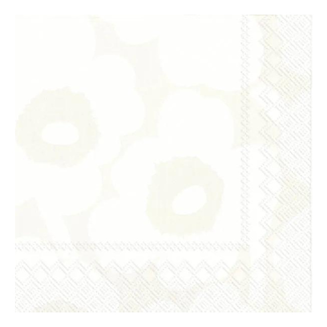 Napkins 25x25cm  Unikko White 20pcs
