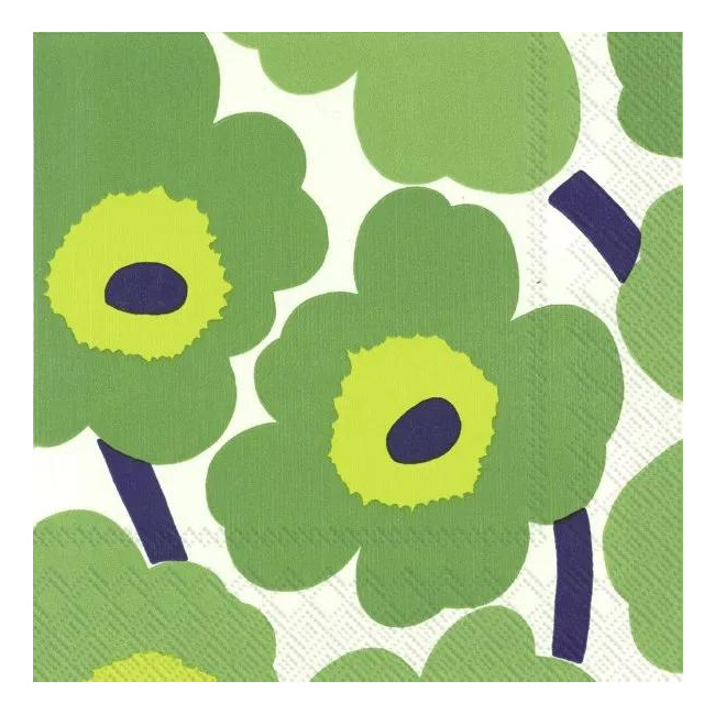 Napkins 33x33cm Unikko Green 20pcs