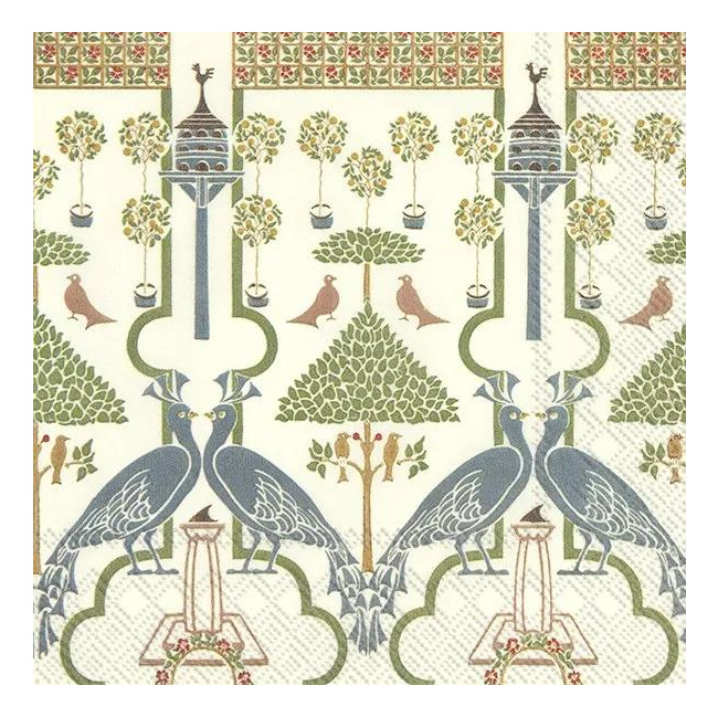 Napkins 33x33cm Voysey V&A Cream 20pcs