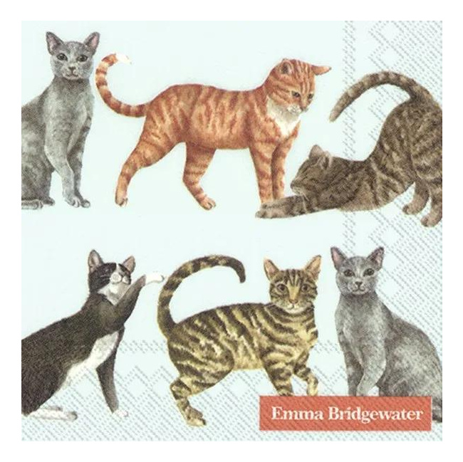 Napkins 25x25cm Cats Light Blue 20pcs