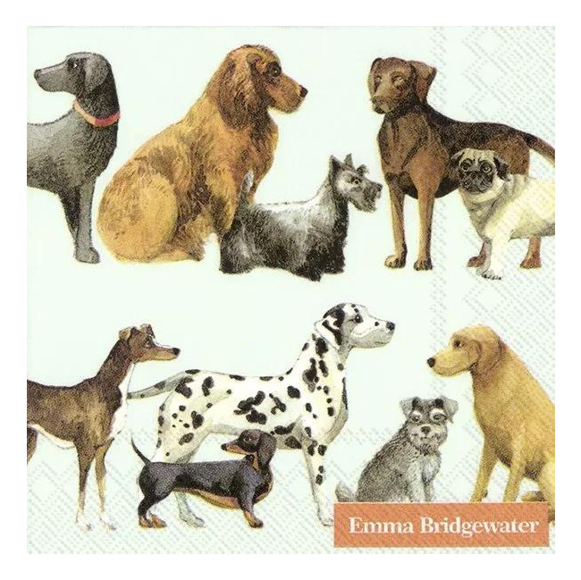 Napkins 25x25cm Dogs Light Blue 20pcs