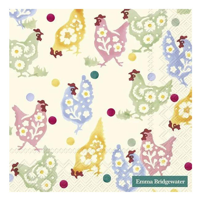 Napkins 33x33cm Spring Chickens Cream 20pcs