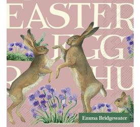 Serwetki 25x25cm Easter Hares Rose 20szt.