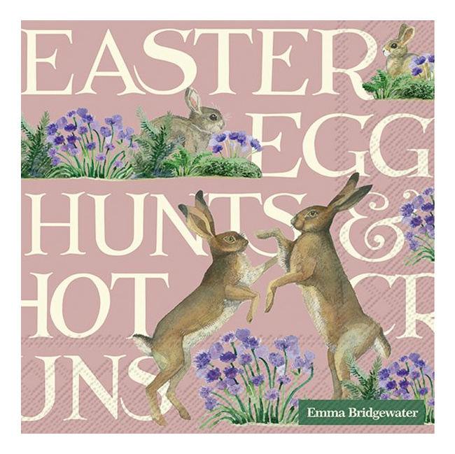 Napkins 33x33cm Easter Hares Rose 20pcs