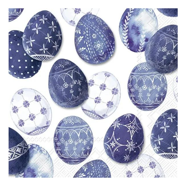 Napkins 33x33cm Decorated Eggs Blue 20npc