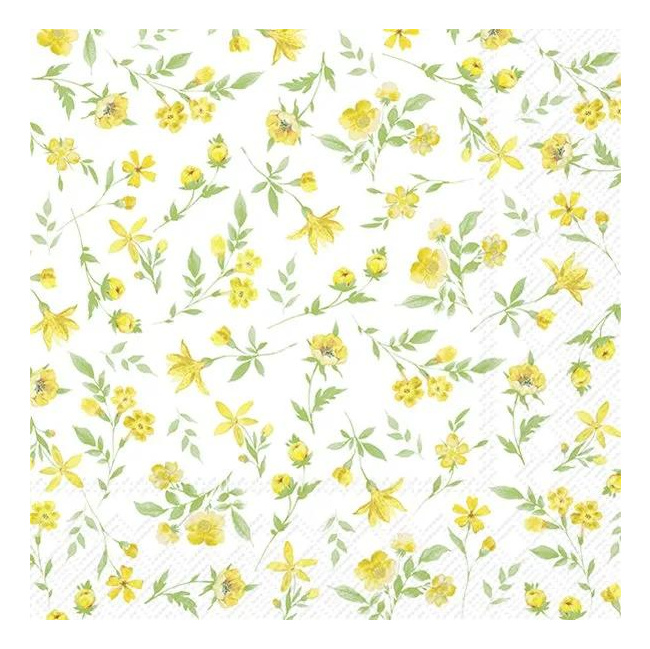 Napkins 33x33cm Happy Flowers Yellow 20pcs