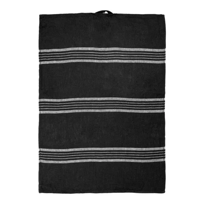 Kitchen towel 70x50cm black lines linen
