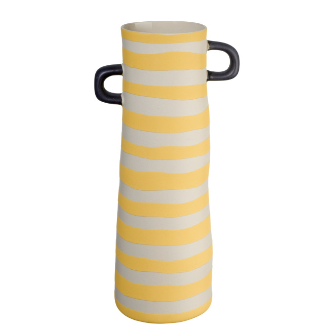 Rayu Vase 28x10cm Yellow Striped - 1