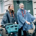 Peleryna Poncho Paisley Blue