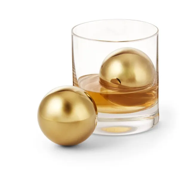 Set of 2 cooling balls 5.4cm gold collins - 1