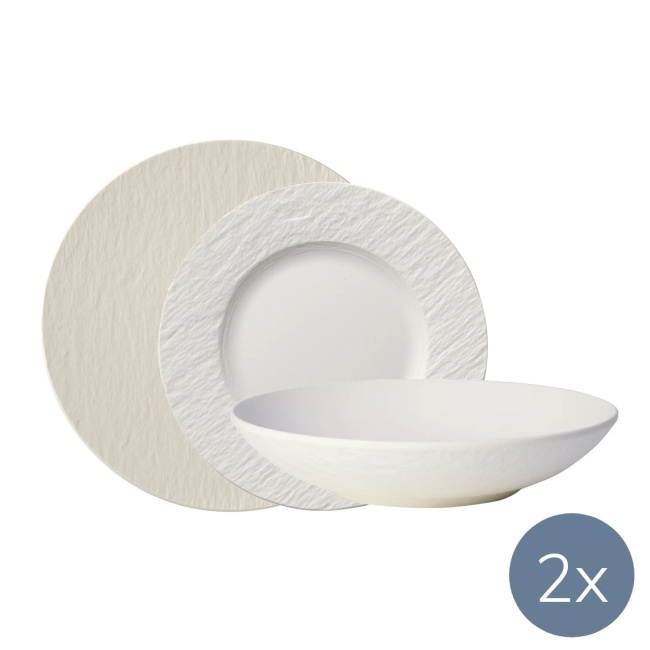 Manufacture Rock Blanc Plate Set for 2 people