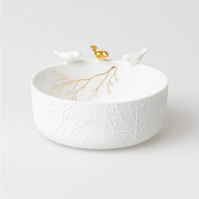 Miseczka 12x6cm ptaki gold - 1