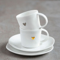 Espresso cup with saucer 80ml heart silver - 2