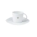 Espresso cup with saucer 80ml heart silver - 1