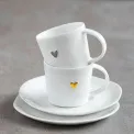 Espresso cup with saucer 80ml heart silver - 2