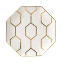 Talerz Gio Gold 23cm ośmiokątny biały