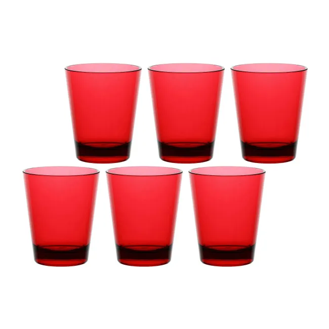 Zestaw 6 szklanek Fiaba 440ml czerwone