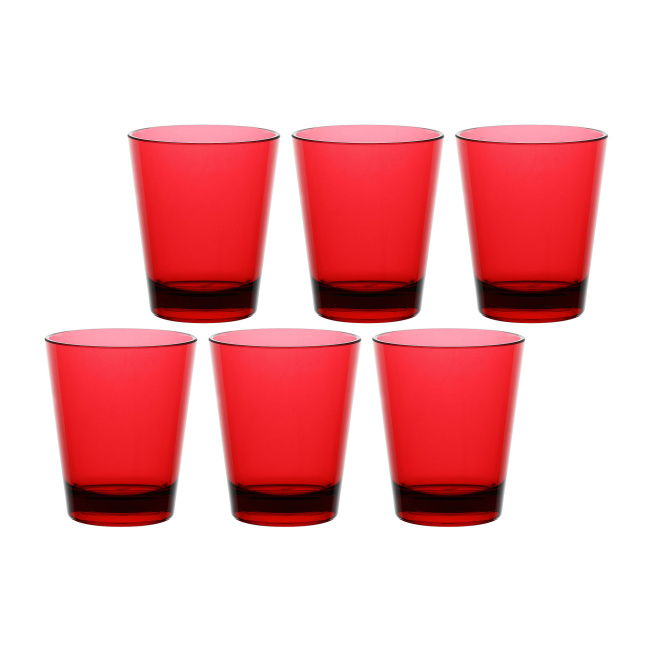 Set of 6 Fiaba glasses 440ml red