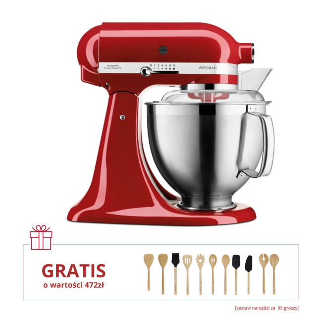 Stand Mixer Artisan 5/185 red + 11-piece kitchen accessory set Classic 