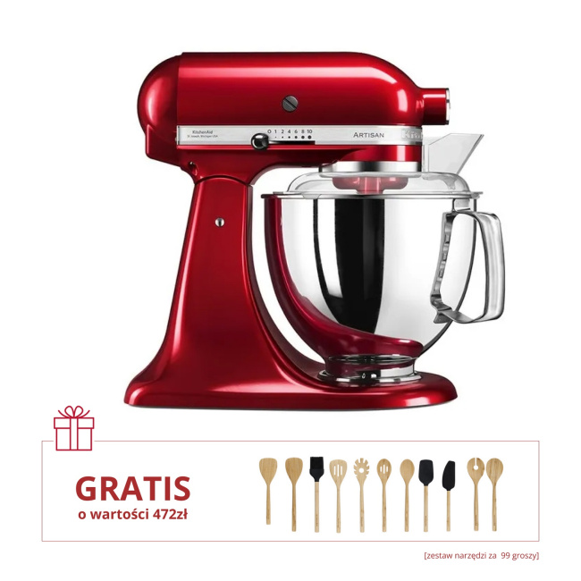 Stand Mixer Artisan 5/185 red carmel + 11-piece kitchen accessory set Classic  - 1
