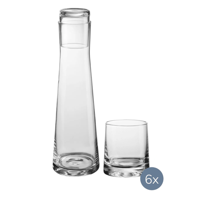 Zestaw Lina karafka + 6 szklanek clear