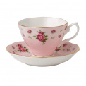 New Country Roses Pink Cup with Saucer 180ml - 1