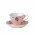 New Country Roses Pink Espresso Cup with Saucer 70ml - 1