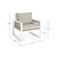 garden armchair Cannes white + cushions - 4